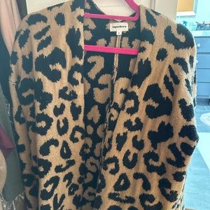 Super down leopard cardigan